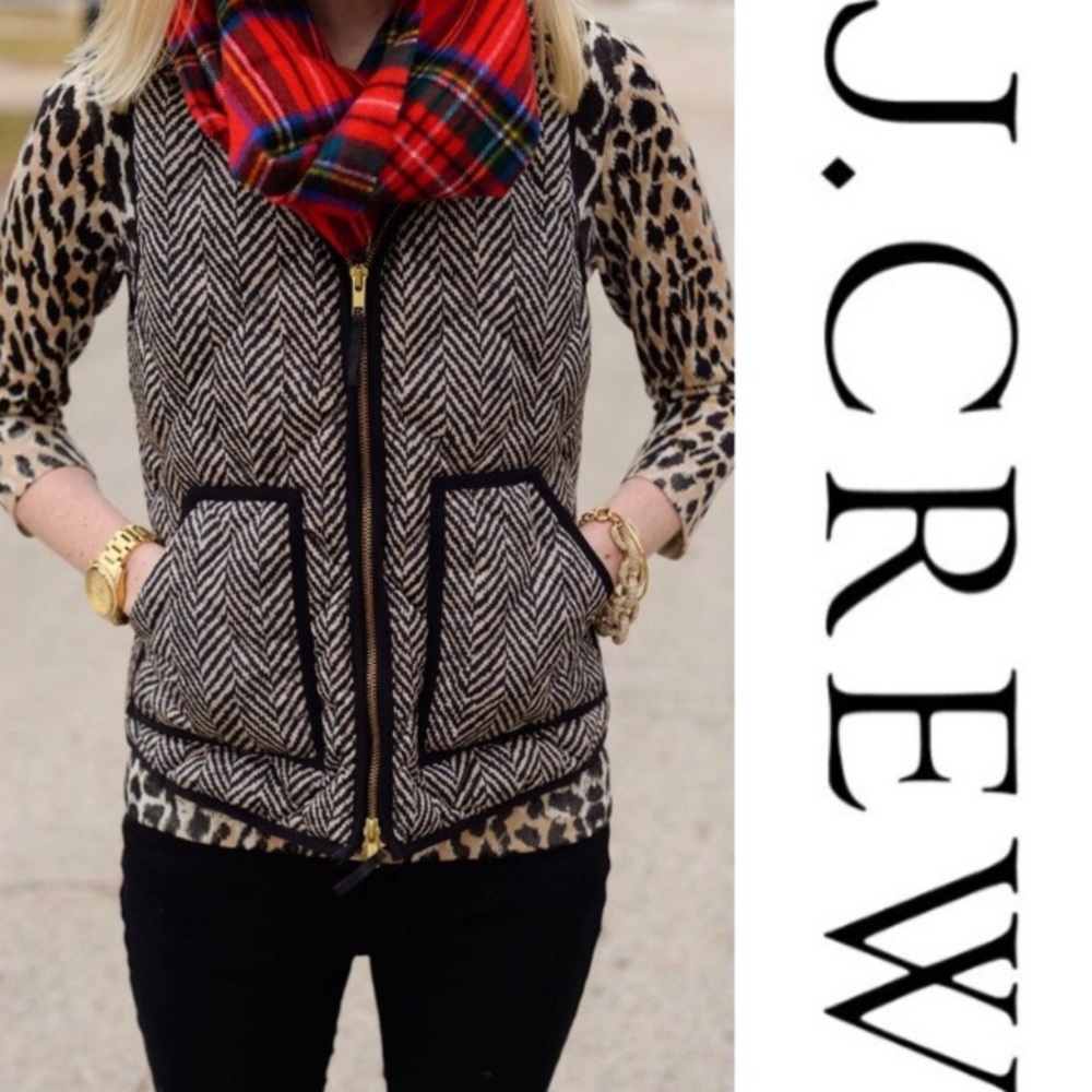 J. Crew Excursion Down Puffer Herringbone Vest- N… - image 2